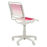 Bungie Low Back Office Chair in Blush with White Frame and Base