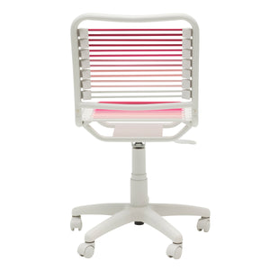 Bungie Low Back Office Chair in Blush with White Frame and Base