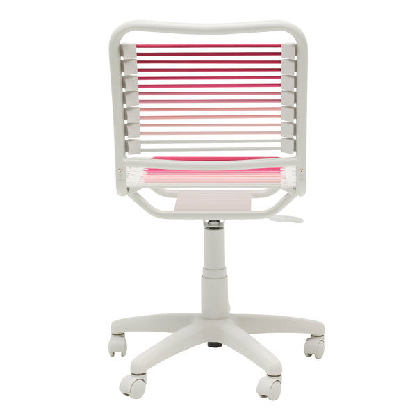 Bungie Low Back Office Chair in Blush with White Frame and Base