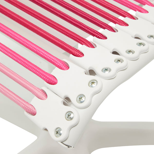 Bungie Low Back Office Chair in Blush with White Frame and Base