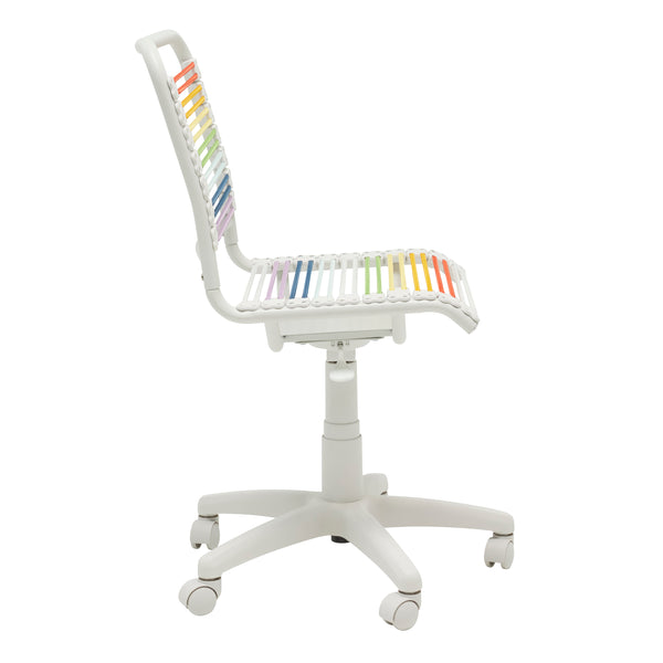 Bungie Low Back Office Chair in Rainbow with White Frame and Base