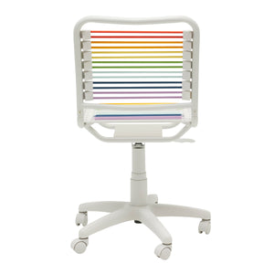 Bungie Low Back Office Chair in Rainbow with White Frame and Base