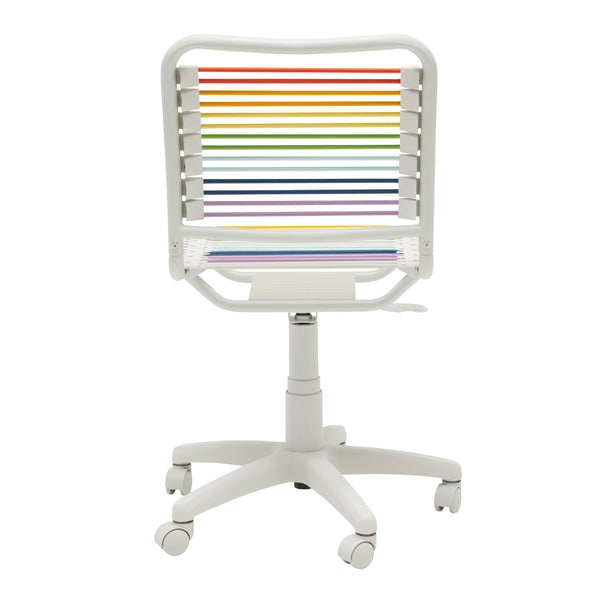 Bungie Low Back Office Chair in Rainbow with White Frame and Base