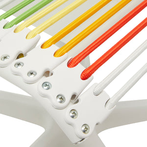 Bungie Low Back Office Chair in Rainbow with White Frame and Base