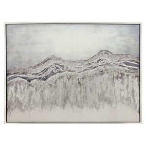 Sagebrook Home Contemporary 47x35 Handpainted Mountain Canvas, Gray 70120 Gray Polyester Canvas