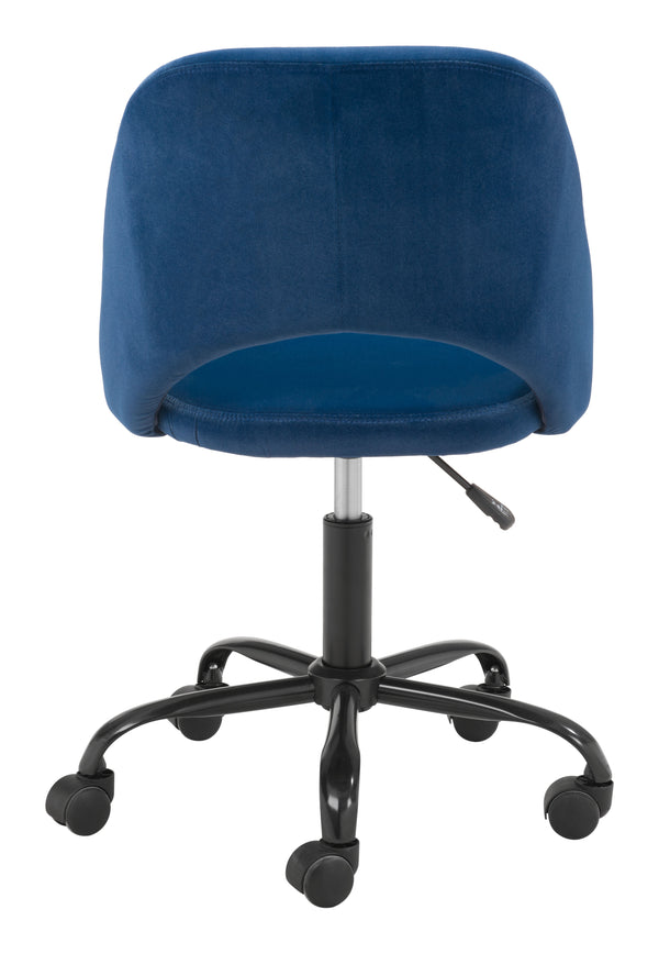 Zuo Modern Treibh 100% Polyester, Plywood, Steel Modern Commercial Grade Office Chair Blue, Black 100% Polyester, Plywood, Steel