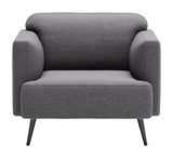 Zuo Modern Amsterdam 100% Polyester, Pine Wood Modern Commercial Grade Arm Chair Slate, Black 100% Polyester, Pine Wood