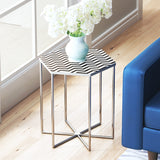 Zuo Modern Forma MDF, Steel Modern Commercial Grade Side Table Multicolor, Silver MDF, Steel