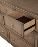 Alpine Furniture Potter 7 Drawer Dresser, French Truffle 1055-03 French Truffle Mahogany Solids & Veneer 57 x 20 x 37