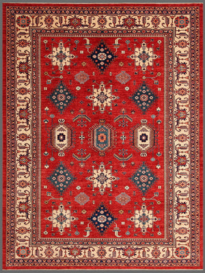 Pasargad Vintage Kazak Collection Red Lamb's Wool Area Rug 039959-PASARGAD