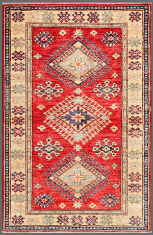 Pasargad Vintage Kazak Collection Red Lamb's Wool Area Rug 039986-PASARGAD