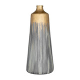 Sagebrook Home Contemporary Glass, 21"h Vase W/ Ring, Wickhom Gray 17179-03 Black/gold Glass