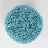 Yuny Handcrafted Modern Fabric Pouf, Blue Noble House