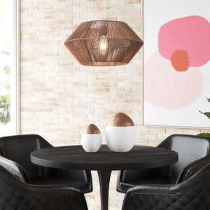 Zuo Modern Kendrick Steel, Paper Transitional Commercial Grade Ceiling Lamp Brown Steel, Paper