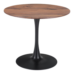 Zuo Modern Opus MDF, Steel Modern Commercial Grade Dining Table Brown, Black MDF, Steel