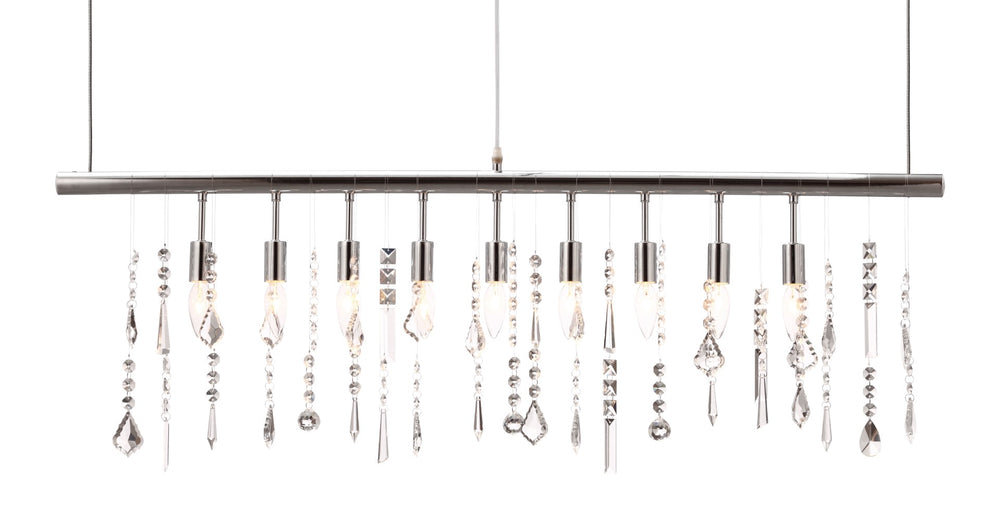 Zuo Modern Shooting Steel, Glass Modern Commercial Grade Ceiling Lamp Chrome, Clear Steel, Glass