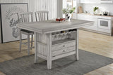 ECI Furniture Summer Winds Serving Island Complete, Sea Gull Gray White/Gray Hardwood solids and veneers