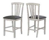 ECI Furniture Summer Winds Fan Back Counter Stool, Sea Gull Gray - Set of 2 White/Gray Hardwood solids and veneers