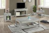 ECI Furniture Summer Winds End  Table, Sea Gull Gray White/Gray Hardwood solids and veneers