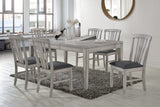 ECI Furniture Summer Wings Leg Dining Table, Sea Gull Gray White/Gray Hardwood solids and veneers