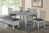 ECI Furniture Summer Wings Leg Dining Table, Sea Gull Gray White/Gray Hardwood solids and veneers