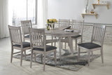 ECI Furniture Summer Winds Round Dining Table Complete, Sea Gull Gray White/Gray Hardwood solids and veneers