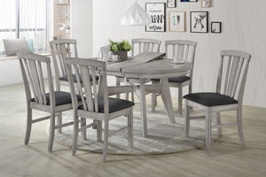 ECI Furniture Summer Winds Round Dining Table Complete, Sea Gull Gray White/Gray Hardwood solids and veneers