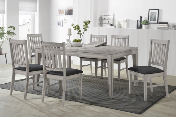 ECI Furniture Summer Winds Mission Back Side Chair, Sea Gull Gray - Set of 2 White/Gray Hardwood solids and veneers