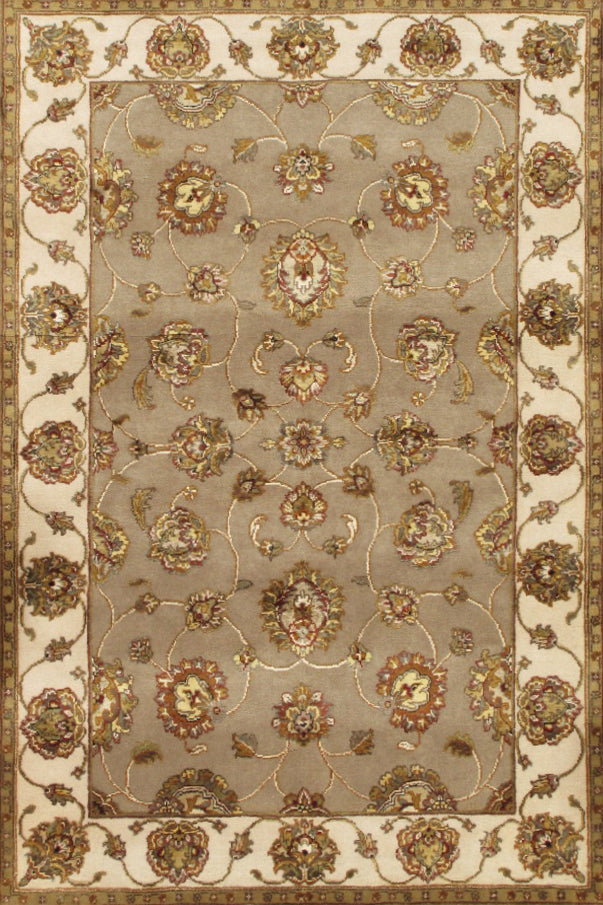 Pasargad Agra Collection Hand-Knotted Silk & Wool Area Rug PPS-3 CAMEL 4X6-PASARGAD