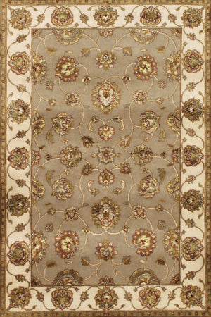 Pasargad Agra Collection Hand-Knotted Silk & Wool Area Rug PPS-3 CAMEL 4X6-PASARGAD
