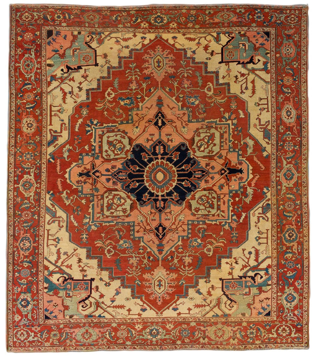 Pasargad Antique Azerbaijan Rust Lamb's Wool Area Rug 043390-PASARGAD