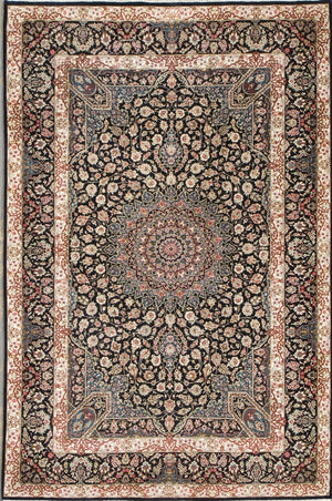 Pasargad Azerbaijan Collection Hand-Knotted Pure Silk Area Rug '' , Coral 043507-PASARGAD