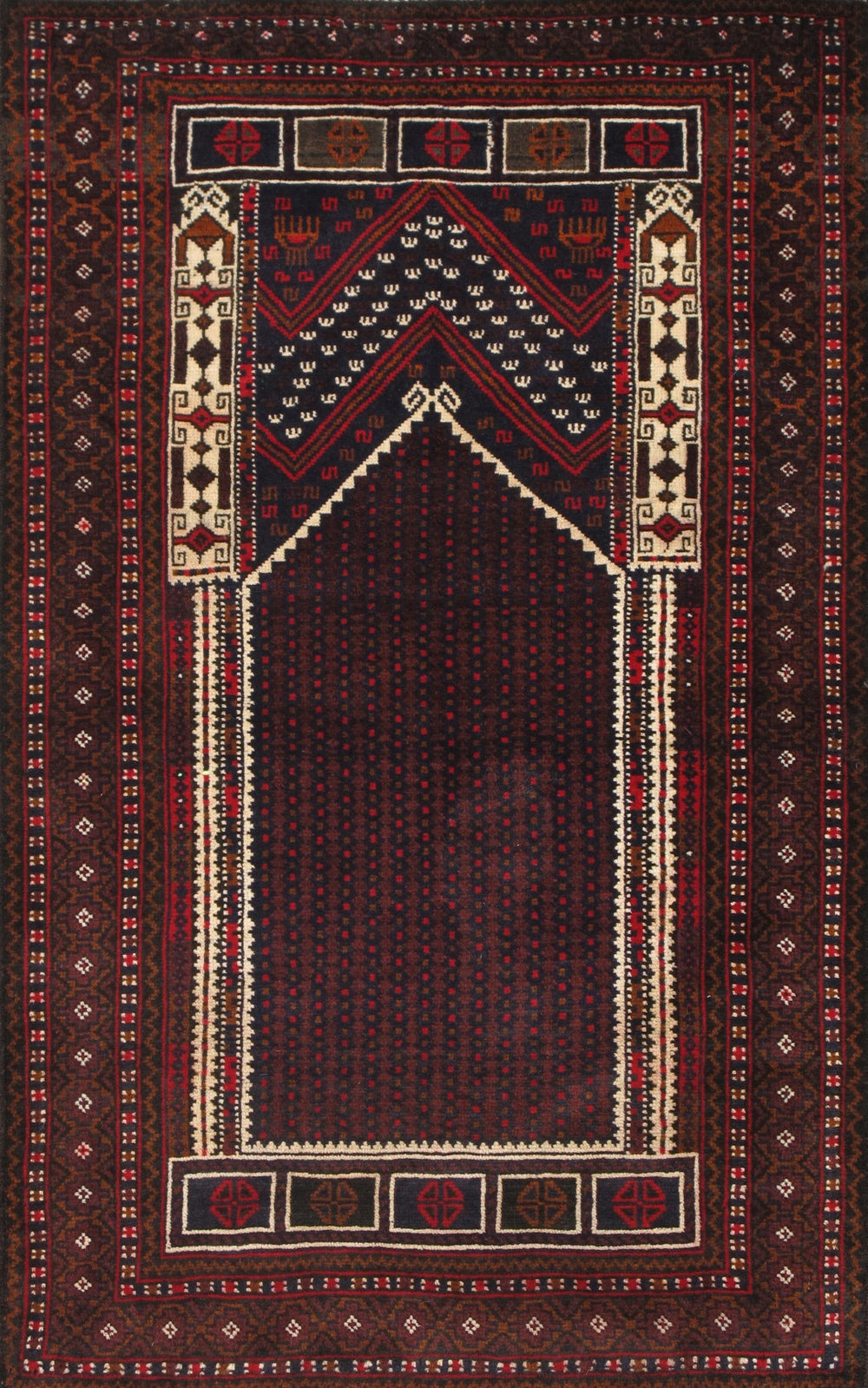 Pasargad Antique Balouch Collection Red Lamb's Wool Area Rug 043928-PASARGAD