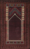 Antique Balouch Collection Red Lamb's Wool Area Rug