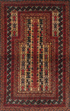 Pasargad Antique Balouch Collection Red Lamb's Wool Area Rug 043937-PASARGAD
