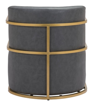 Zuo Modern Xander 100% Polyurethane, Plywood, Steel Modern Commercial Grade Accent Chair Gray, Gold 100% Polyurethane, Plywood, Steel