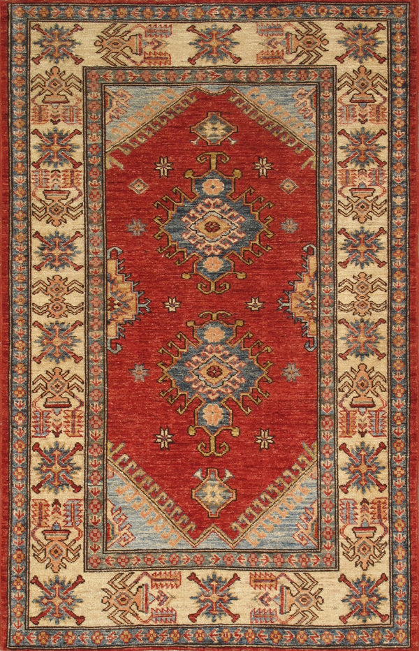 Pasargad Vintage Kazak Collection Red Lamb's Wool Area Rug 044076-PASARGAD