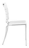 Zuo Modern Criss 100% Polyurethane, Steel Modern Commercial Grade Dining Chair Set - Set of 4 White, Chrome 100% Polyurethane, Steel