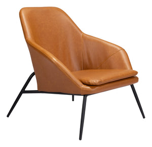 Zuo Modern Manuel 100% Polyurethane, Plywood, Steel Modern Commercial Grade Accent Chair Tan, Black 100% Polyurethane, Plywood, Steel