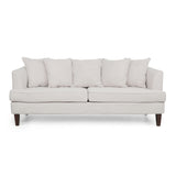 Christopher Knight Home® Fairburn Contemporary Pillow Back 3 Seater Sofa, Beige and Espresso