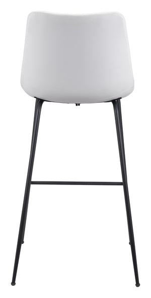 Zuo Modern Byron 100% Polyurethane, Plywood, Steel Modern Commercial Grade Barstool White, Black 100% Polyurethane, Plywood, Steel