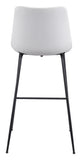 Zuo Modern Byron 100% Polyurethane, Plywood, Steel Modern Commercial Grade Barstool White, Black 100% Polyurethane, Plywood, Steel