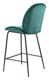 Zuo Modern Miles 100% Polyester, Plywood, Steel Modern Commercial Grade Counter Stool Green, Black 100% Polyester, Plywood, Steel