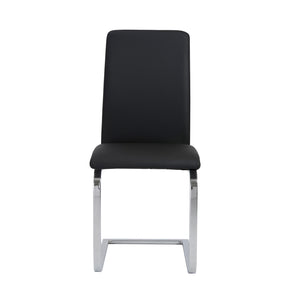 Cinzia Dining Chair in Black with Chrome Legs - Set of 2