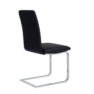 Cinzia Dining Chair in Black with Chrome Legs - Set of 2
