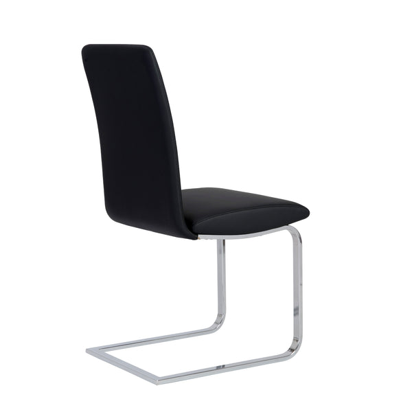 Cinzia Dining Chair in Black with Chrome Legs - Set of 2