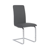 Cinzia Dining Chair in Gray with Chrome Legs - Set of 2