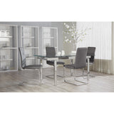 Cinzia Dining Chair in Gray with Chrome Legs - Set of 2