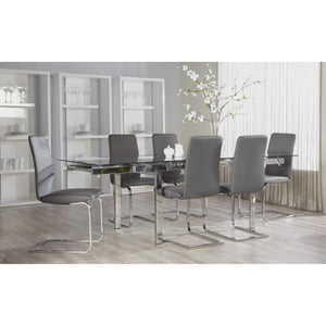 Cinzia Dining Chair in Gray with Chrome Legs - Set of 2