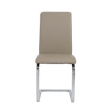 Cinzia Dining Chair in Taupe with Chrome Legs - Set of 2